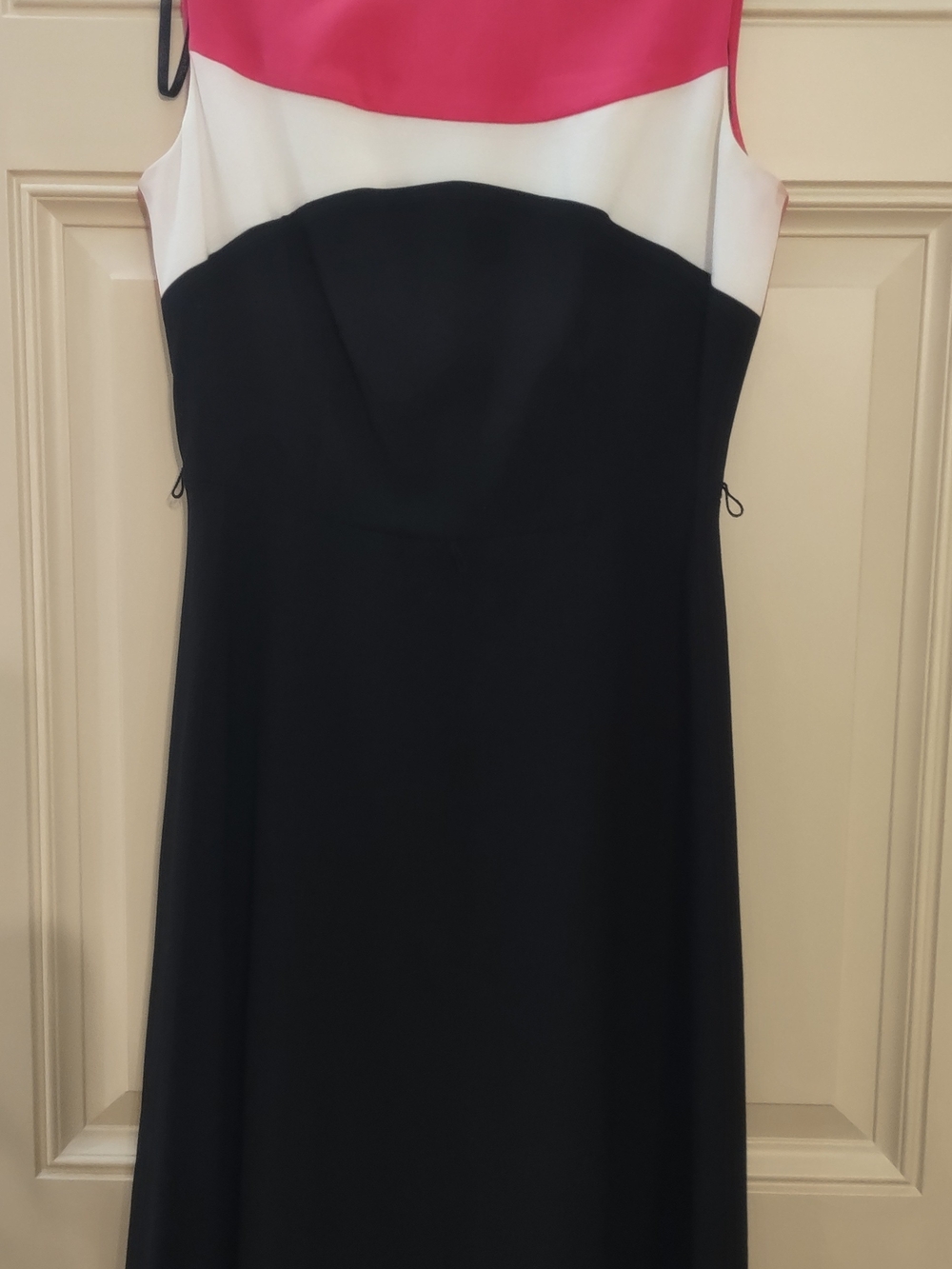 Calvin Klein Black, White & Hot Pink Colorblock Sleeveless A-line Dress